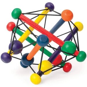 Colorful Wooden Sensory Grab Toy - Purple, Red, Yellow, Green, Blue, Orange